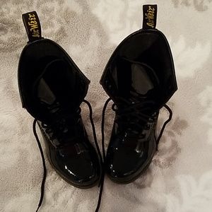 Dr. Martens black patent leather boots